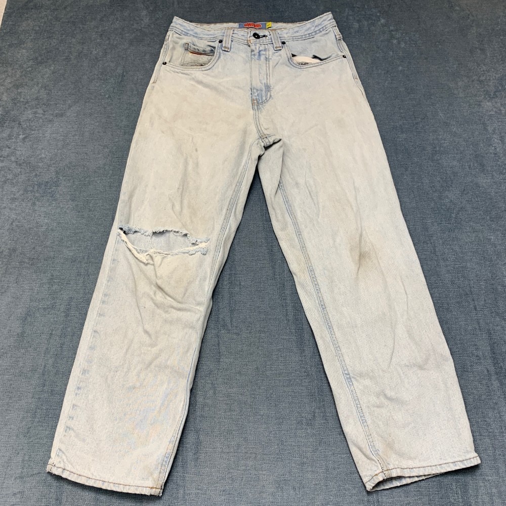 Empyre Jeans Men 30 Blue Denim Distressed Light Wash Pockets Straight Streetwear